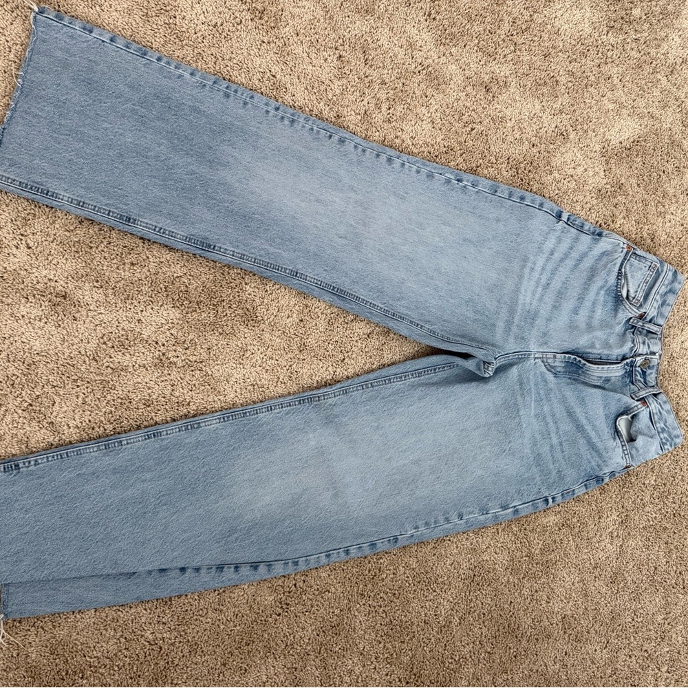Zara Light Blue Straight Leg Jeans